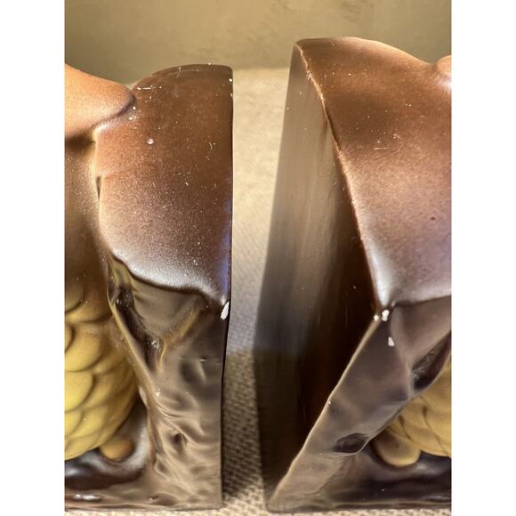 Vintage 1960's Hand Painted Owl Ceramic Bookends Made in Japan - Picture 5 of 12